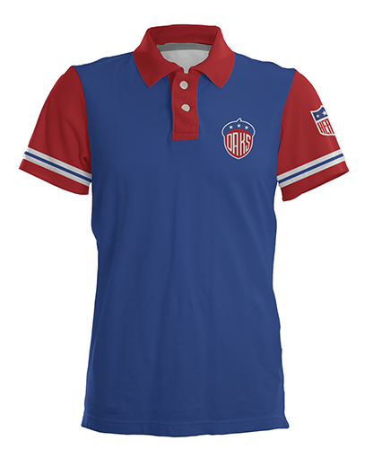 BASEBALL Polo Patriot Sports  Front View. Printed all over in HD on premium fabric. Handmade in California.