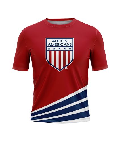 HOCKEY Men's 3/4 Sleeve Shirt    Patriot Sports   Front View. Printed all over in HD on premium fabric. Handmade in California. Multicolored.