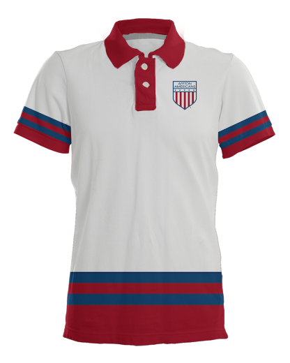 HOCKEY Polo   Patriot Sports   Front View Printed all over in HD on premium fabric. Handmade in California  Multicolored.