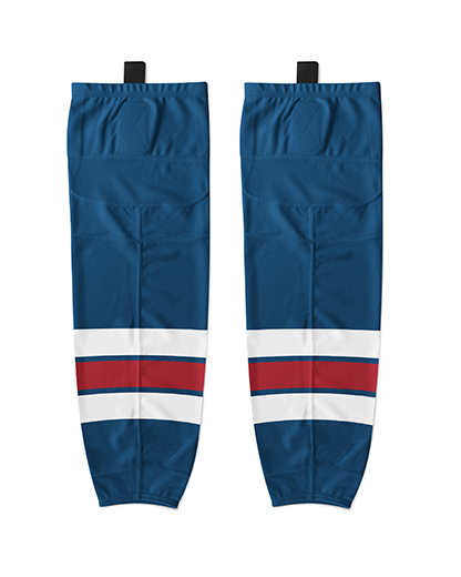 HOCKEY Pro Sock  Patriot Sports in a combination of blue white and red color. printed all over in HD on premium fabric. Handmade in California.