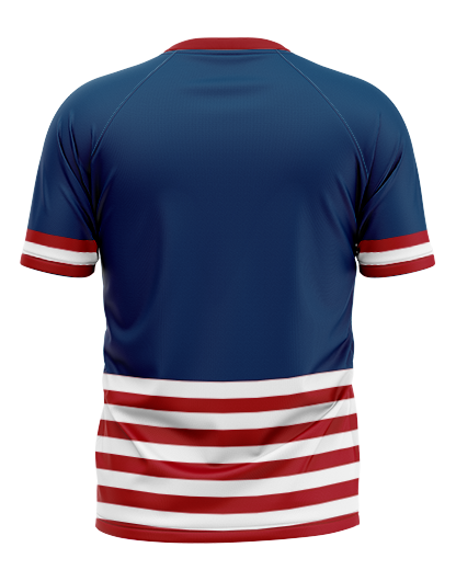HOCKEY Raglan Jersey Short Sleeve   Patriot Sports    Back View . Multicolored.