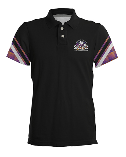 VOLLEYBALL Polo   Patriot Sports    Front  View. Printed all over in HD on premium fabric. Handmade in California.